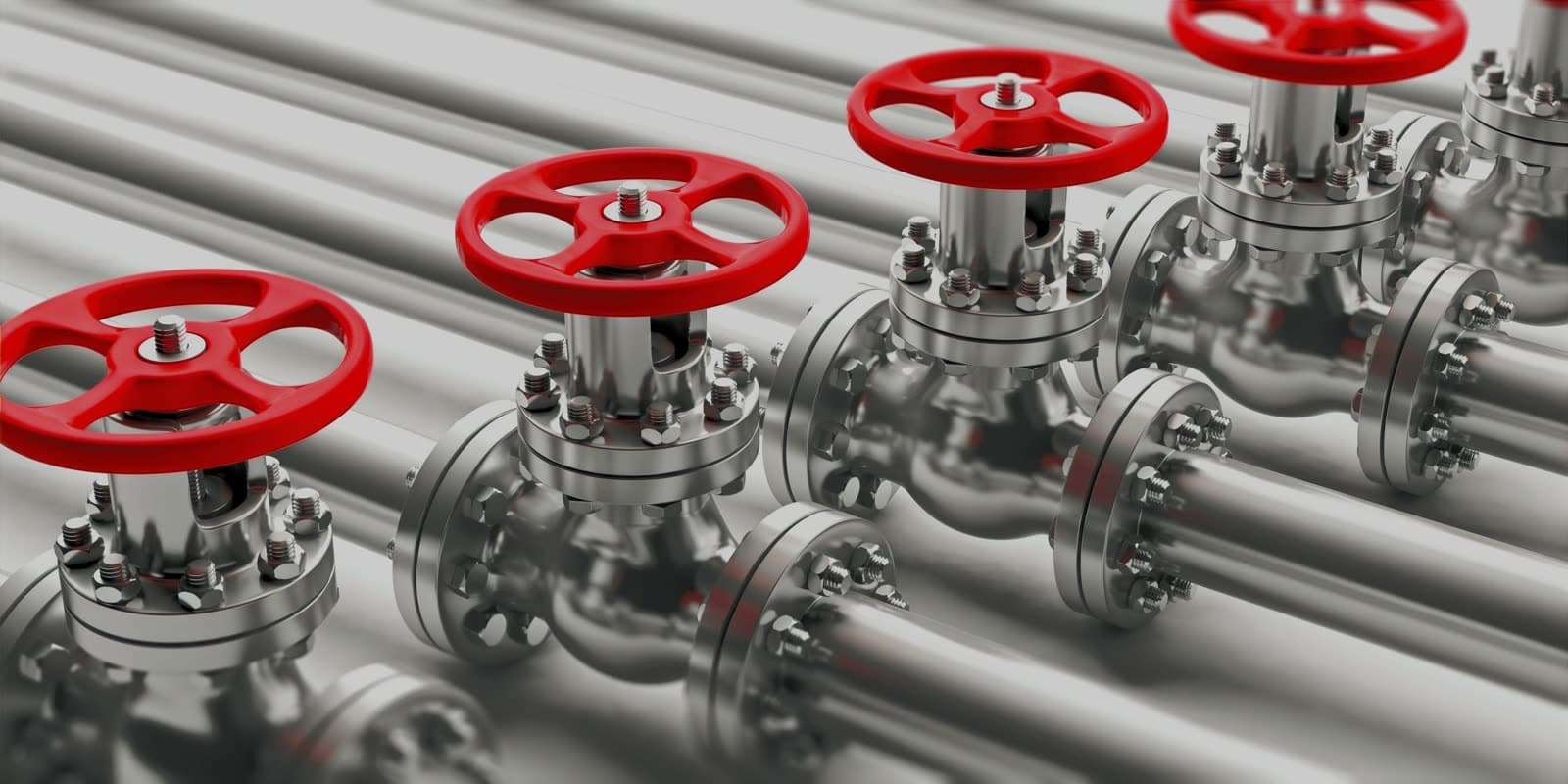 Industrial pipes and valves in a modern facility